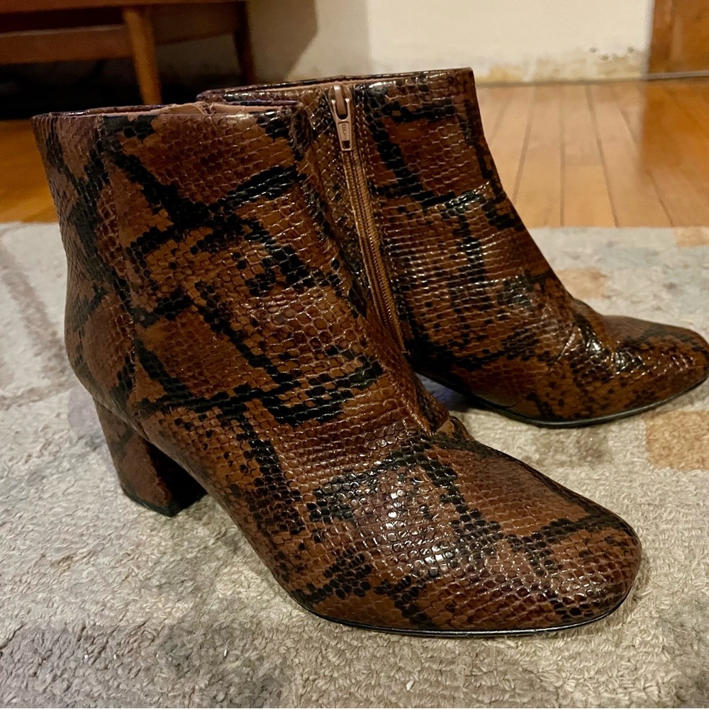 Clark’s Brown Snakeskin Ankle Boots